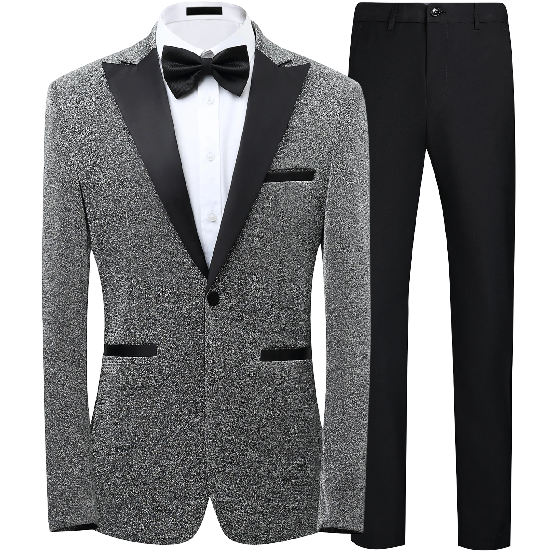 Black Pants Silver Top