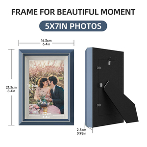 Artworld Présentoir en verre acrylique à motifs bleus modernes <span class=keywords><strong>4x6</strong></span> pouces pour photos Formats horizontaux et verticaux pour montage mural et sur table - Product Image 6
