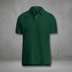 Men's Dark Green Short Sleeve Breathable for Shirt Cotton/Bamboo Fiber Pique Knitted Casual Solid Color - Product Image 4
