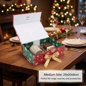 <strong>Christmas</strong> Gift Treat Packaging Recycled Paperboard Rigid <strong>Boxes</strong> with Lids Xmas Party Favor Big <strong>Boxes</strong> with Ribbon Clothes <strong>Present</strong> - Product Image 5