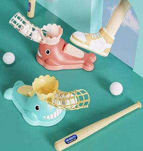 Set de Lanzador de Béisbol de Plástico Divertido con Bate de Entrenamiento, Juguete de Lanzamiento de Béisbol con Catapulta de Ballena, Juego de Béisbol para Niños - Product Image 4