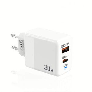 อะแดปเตอร์ชาร์จเร็ว 30W แบบ USB A+C รองรับ QC3.0 สำหรับสมาร์ทโฟน - Product Image 2