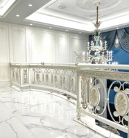 Usine Hôtel Cuivre Aluminium Colonne Escalier Main Courante En Métal Sculpté Escalier Conception Clôture Lumière De Luxe Balustre En Fer Forgé