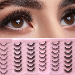 <span class=keywords><strong>7</strong></span> paires de faux cils <span class=keywords><strong>en</strong></span> vison synthétique avec logo personnalisé, fournisseur de cils entiers, 3D, volumineux, longueur mixte, courbure D, volume, faits à la main - Product Image 1