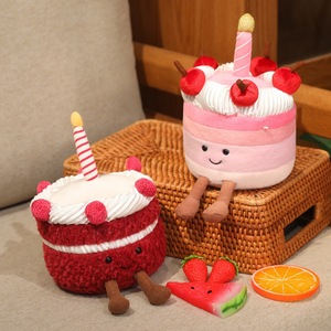 Peluche Ours Bonnie timide de la série de poupées gâteau célébrée sur Internet, en forme de gâteau d'anniversaire <span class=keywords><strong>orange</strong></span>, avec rembourrage en coton PP, apaisante et réconfortante - Product Image 4
