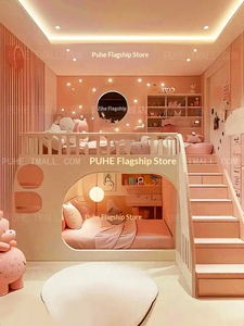 <span class=keywords><strong>Cama</strong></span> <span class=keywords><strong>litera</strong></span> infantil de madera maciza estilo crema de <span class=keywords><strong>135</strong></span> metros, moderna y sencilla, <span class=keywords><strong>cama</strong></span> <span class=keywords><strong>litera</strong></span> doble acogedora estilo princesa para dormitorio de niña - Product Image 4