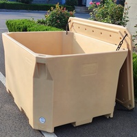 Conteneur à palettes de 660 L, bacs isothermes pour fruits de mer, bacs isothermes en plastique pour poissons