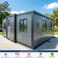 Maison conteneur préfabriquée extensible de 30 à 40 pieds, prête pour l'énergie solaire hors réseau, aux normes australiennes, avec 1, 2, 3, 4 ou 5 chambres, pour habitation ou cabane.