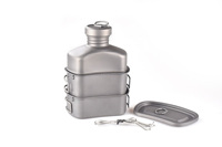 Kit de gâchis de cantine en titane pour Camping en plein air randonnée randonnée bouteilles d'eau portables tasse de cantine