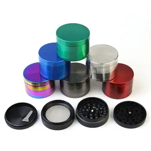 AP Solid Custom Logo 40mm 50mm 55mm 63mm 4Layer Herb Grinder Crush Tobacco Cutter Smoking Grinder Mixed Colors