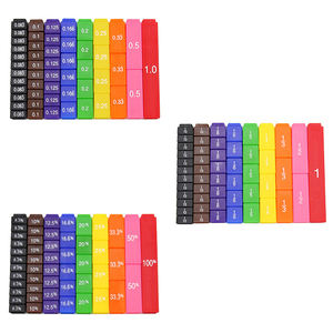Cubes de tour de Fraction arc-en-ciel en plastique matériaux mathématiques Montessori pour enfants - Product Image 4