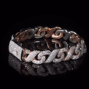 Bracelet élégant en argent 925 avec moissanite taille brillant rond pour le streetwear et la mode quotidienne - Product Image 2