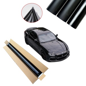 Pellicola Vinilica Autoadesiva Nera Lucida 1,52*17M per Carrozzeria <span class=keywords><strong>Auto</strong></span>, Autoriparante, Antigraffio, Cambio Colore, Rotolo Premium - Product Image 1