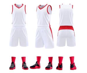 Derniers modèles de vêtements de sport printaniers respirants et à séchage rapide, ensembles d'uniformes de basketball personnalisés, couleur unie, 100% polyester - Product Image 5