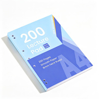 Bloc de Notas Personalizado A4, 200 Páginas, Rayado de 8 mm, Papel Perforado de Repuesto, Fácil de Desprender, para la Escuela y la Universidad