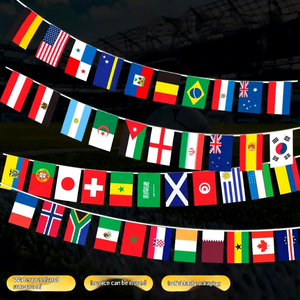 Bandera <span class=keywords><strong>de</strong></span> la Copa <span class=keywords><strong>Mundial</strong></span> <span class=keywords><strong>de</strong></span> Fútbol 2026, 14x21cm, Guirnalda <span class=keywords><strong>de</strong></span> Banderas Nacionales para EE. UU., Canadá, México, Decoración <span class=keywords><strong>de</strong></span> Pared para Bar - Product Image 1