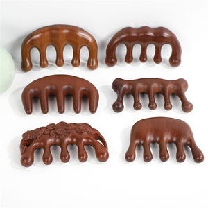 木製Gua Shaスカルプマッサージコームサンダルウッドグアシャスクレーピングヘッドフェイス髪頭皮マッサージコーム - Product Image 3