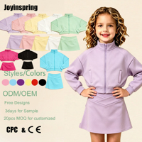Conjunto de Ropa de Yoga para Niñas, Tela Elástica Transpirable, Ropa Deportiva para Niños de 3 a 12 Años, Chaqueta Deportiva de Manga Larga y Falda