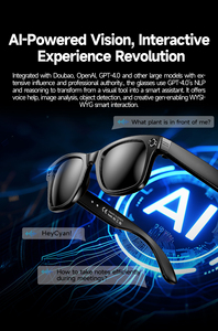 Lunettes intelligentes IA : reconnaissance d'objets, enregistrement audio, appels Bluetooth, assistant vocal intelligent, détection de port. - Product Image 5
