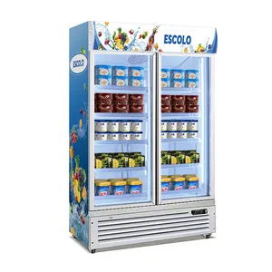 Toko dingin vertikal komersial barang dagangan di Freezer Tampilan Gelato Freezer