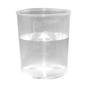 ถ้วยตวงพลาสติก Shangyu 100 มล. แบบมีขีดบอกปริมาตร สำหรับการเก็บตัวอย่างของเหลวและการจ่ายสารในห้องปฏิบัติการ - Product Image 1