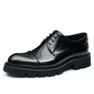 British Men's Waterproof Genuine Leather Closed Toe Shoes Oxford Handmade Wedding Formal Business Casual Anti-Slip <b>Buckle</b> <b>Straps</b> - Product Image 1