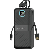 Batterie externe PD 22,5 W haute capacité, puissante, 20000 mAh, charge super rapide pour téléphone portable avec câble