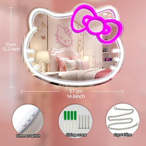 Miroir néon anime, miroir lumineux néon en acrylique pour la décoration de chambre, miroir créatif LED néon pour la maison - Product Image 4