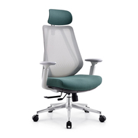 Chaise de direction avec support lombaire réglable et accoudoirs rembourrés, chaise pivotante à dossier haut pour salle de réunion et suite de direction