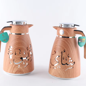 Caraffa Professionale per Caffè da Hotel 1L in Vetro Rosa, Thermos Ricaricabile, Teiera Araba, Brocca Termica con Manico Dorato, Articolo da Tavola - Product Image 1