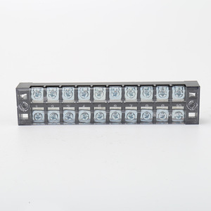 TB-25A/10P <b>Terminal</b> Block 10-Slot Screw Type Fixed Fence Quick Connect Parallel Connector Copper Contact 25A 11-20 AWG - Product Image 1