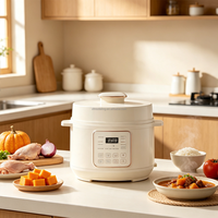 Mini Olla a Presión Eléctrica de 4L con Recipiente Interior Antiadherente, 7 en 1, Programable, Electrodoméstico de Cocina