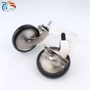 M8 * 15mm Restaurant Food Cart Schwenkbare Lenkräder 3 Zoll Speisewagen Rad Rollen Fabrik lieferant - Product Image 3