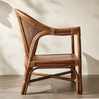 Ensemble trois pièces de salon moderne en rotin véritable pour l'Asie du Sud-Est : canapé, fauteuil et table – Mobilier de maison