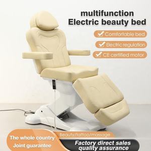 4 Motor Adjustable European Design Salon Cosmetic Electric Beauty <b>Bed</b> High-Density Sponge and Metal Frame Facial Care <b>Bed</b> - Product Image 3