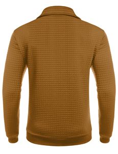 Stand Collar Waffle Quarter Zip Half zip Sudadera Manga larga Impresión personalizada Bordado Casual Pullover Sudaderas con bolsillo - Product Image 4