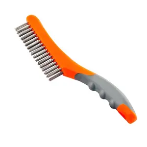 ESD Industrial Stainless Steel Wire Cleaning Brush With PP TPR Handle For Rust Paint Removal