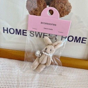 Oferta Especial: Adorno de Peluche de Conejo para Bolsos, Regalo de Cumpleaños para Niñas, Colgante 3D de Conejo con Collar de Perlas, Llavero de Conejo - Product Image 4