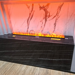 Chimeneas Eléctricas de Interior de 120 cm, LED 3D con Llama Realista, Control por Aplicación, Control Remoto, Enchufe Estadounidense, Vapor de Agua, Niebla de Fuego, Vapor, Acero, Hotel - Product Image 5