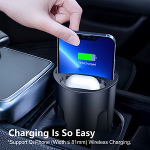 Caricabatterie per <span class=keywords><strong>Auto</strong></span> da Inserire nel Portabicchieri con Ricarica Wireless per iPhone 14 13 12 Samsung S22, Caricatore Portatile USB Type-C - Product Image 4
