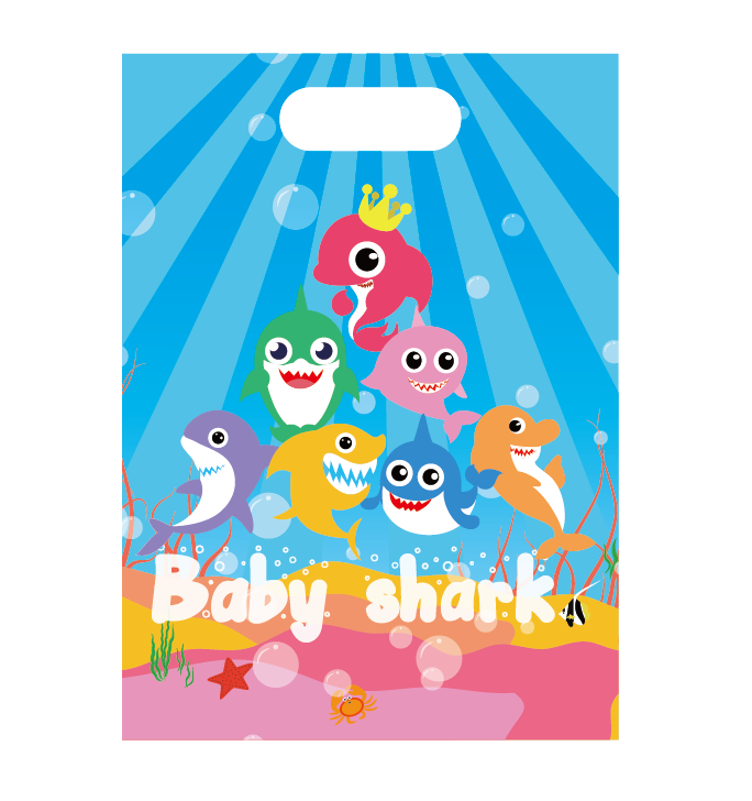 Dessin animé Bébé Requin Animaux Cadeau Sacs Enfants Décoration De Fête D'anniversaire Enfants En Plastique Bonbons