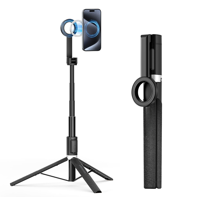 Magnetic Tripod for iPhone with Remote 64 Extendable Phone Stand for Video Recording/Vlogging N52 Strong Holder