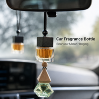 Diffuseur de parfum pour voiture suspendu personnalisé de 8 ml, flacon vide en verre pour désodorisant avec bouchon en bois et cordon