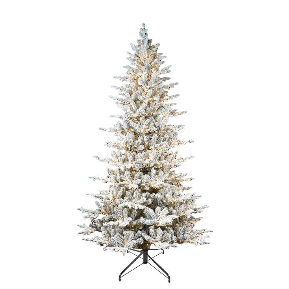 Hot Led Kunstmatige Pvc Pe Gemengde Kerstboom Luxe Kerstdecoratie Benodigdheden 2023 Gevlokte Kerstboom Buiten Te Koop