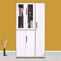 Armoire de classement en acier sécurisée à 4 tiroirs avec porte latérale, rangement multi-compartiments pour hôpital, école et bureau