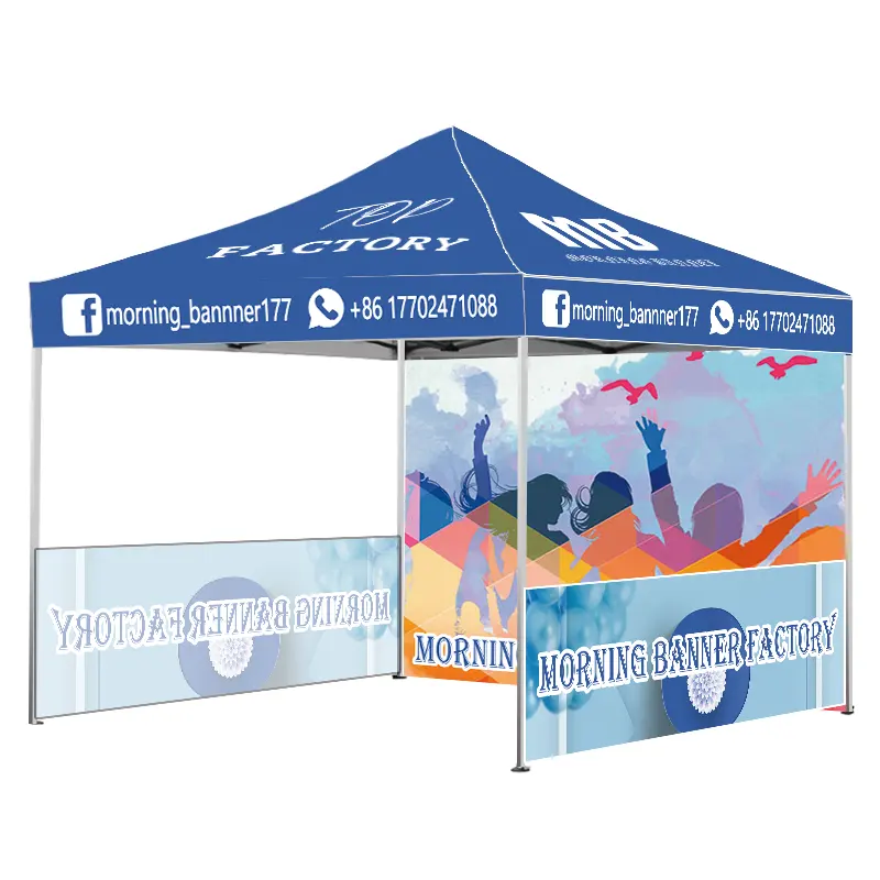 Messe zelt Business Canopy Klapp zelt mit Flagge Custom Logo Promotion Folding 3x3m Outdoor Garage Rallye Event Zelt