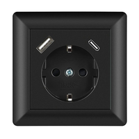 Allemagne Pologne Personnalisé 16A Norme européenne IP44 2 ports USB-C Prise murale avec chargeur USB intelligent