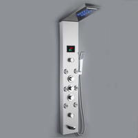Colonne de douche murale en acier inoxydable noir pour salle de bain