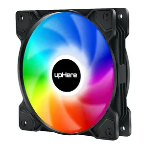 Toptan uphere rgb denetleyici-UpHere 120mm 6PIN vaka Fan RGB Led bilgisayar fanı soğutucu RF uzaktan kumanda ile Arua Sync PC fanlar