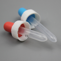 Couvercle de pipette compte-gouttes en plastique vide de 1.5ml avec couvercle en caoutchouc de silicone pour mangeoire pour bébé ou animal de compagnie